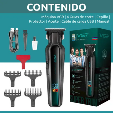 Barber Combo Vgr Profesional V-003 Clipper Y V-930 Trimmer Verde