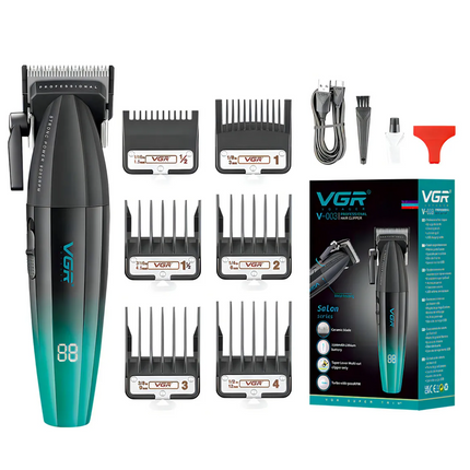 Máquina Profesional Corta Pelo Vgr V-003 Turbo 9000 Rpm Usb Verde