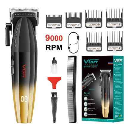 Máquina Profesional Corta Pelo Vgr V-003 Turbo 9000 Rpm Usb Dorado