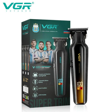 Combo Vgr Patillera V930+shaver Portatil 2en1 Trimmer V-376 Negro