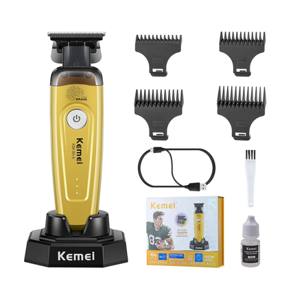 Kemei Combo Profesional Clipper KM 90-4 + Trimmer KM 90-5 Dorada