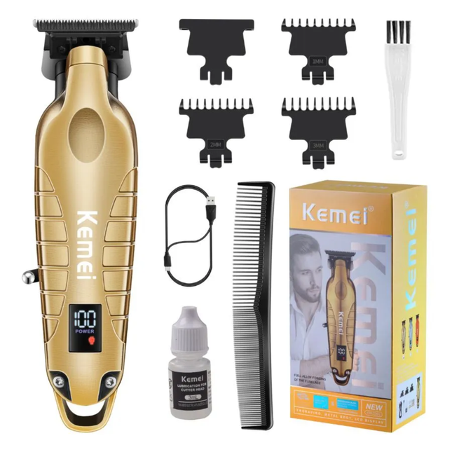 Combo Kemei 90-4 Cortadora 11500 Rpm Y Km 2293 + Shaver T389 Dorado