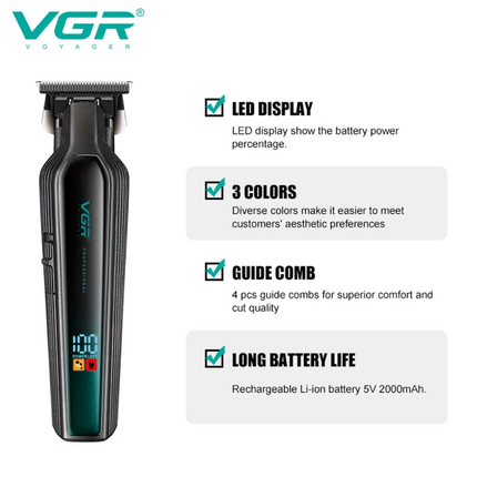 Barber Combo Vgr Profesional V-003 Clipper Y V-930 Trimmer Verde