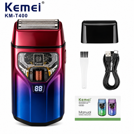 Kemei KM-T400 – Afeitadora Profesional 9000 RPM con Motor de Levitación Magnética