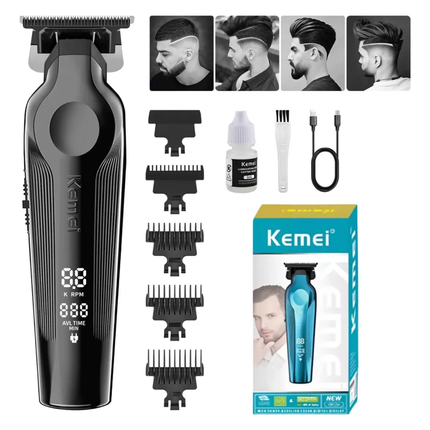 Maquina Patillera Trimmer Recargable Kemei Km-264 Negro