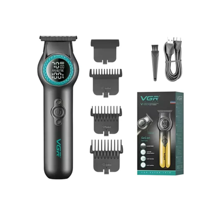 Máquina Trimmer Profesional Vgr V-990 Luz Led Turbo 8000rpm Color Negro