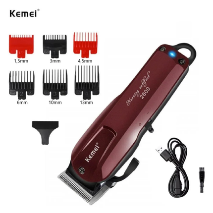 Combo Kemei Cortadora Km-2600 Y Trimmer Km-2299 + Shaver 2024 Negro