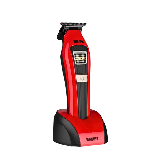 Máquina Cortadora de Pelo Wmark NG-VT1 Profesional Inalámbrica Roja con Pantalla Digital y Motor 7200 RPM