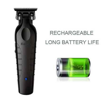 Combo Kemei 2299 Patillera Trimmer y Afeitadora Shaver Kemei 1102 Inalámbrica color Negro