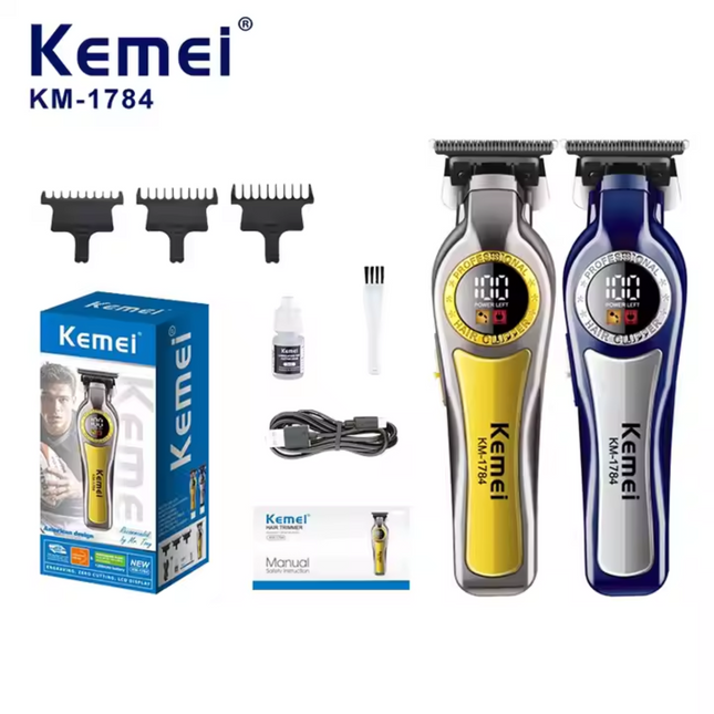 Maquina Cortadora De Pelo Profecional Kemei Km-1784 color Amarillo