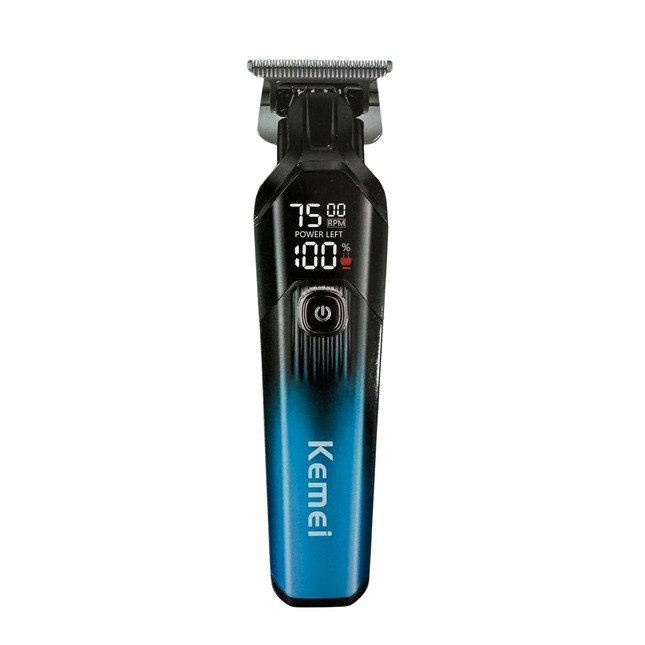 Combo Patillera Trimmer Kemei 1358 + Shever Kemei T420 Azul