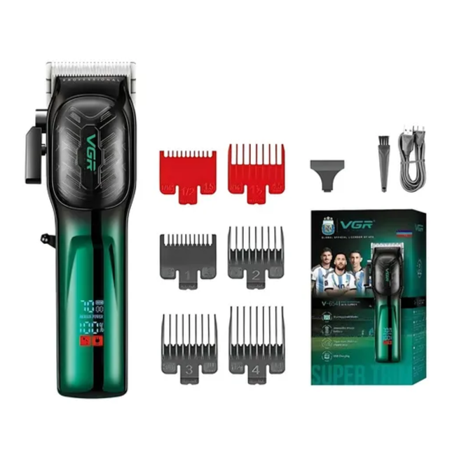 Maquina Para Cortar Pelo Profesional Cortadora De Pelo V-654 Color Verde
