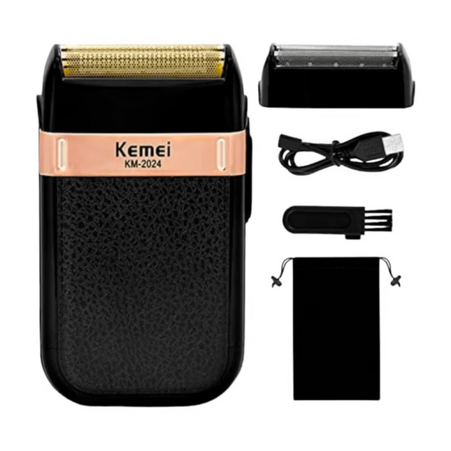 Máquina Afeitadora Kemei Km-2024 Negra Color Negro