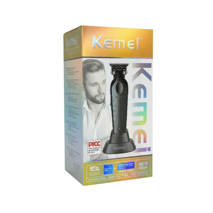 Patillera Trimmer Profesional Kemei KM-2299 Recargable Con Base De Carga Negro