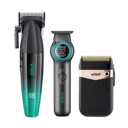 Barber Combo Vgr Cortapelo V003,patillera V990 + Shaver V331 Color Vedre