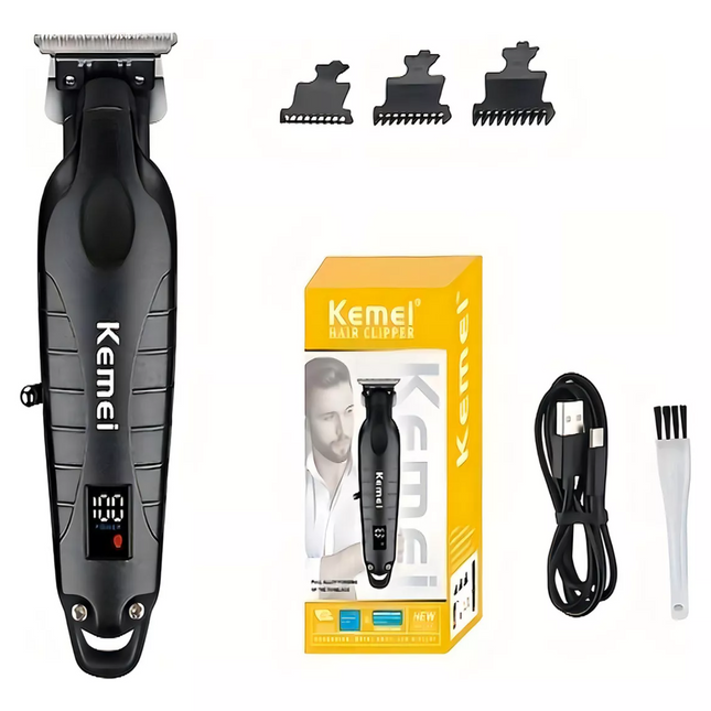 Kemei Trimmer Profesional KM-2293 Negro y Dorado Recargable