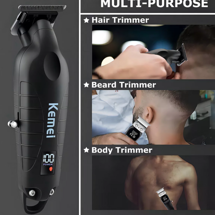 Kemei Trimmer Profesional KM-2293 Negro y Dorado Recargable