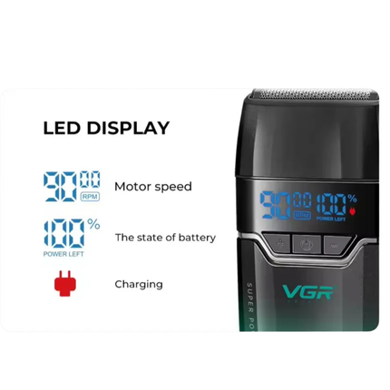 Afeitadora Profesional Shaver Vgr V-308 De 9000 Rpm Verde
