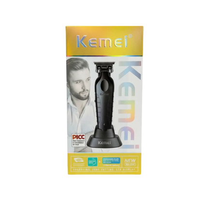 Patillera Trimmer Profesional Kemei KM-2299 Recargable Con Base De Carga Negro