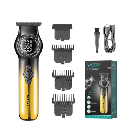 Máquina Trimmer Profesional Vgr V-990 Luz Led Turbo 8000rpm Color Dorado