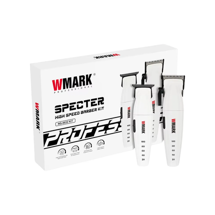 Kit Barber Profesional Wmark Ng-8632 Cortapelo Patillera 9000 Rpm Blanco