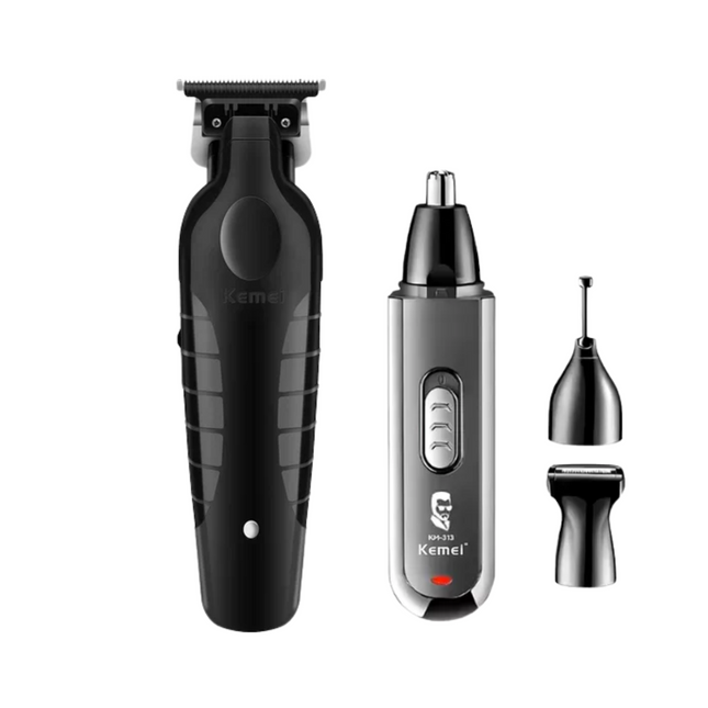 Combo Trimmer Kemei 2299 + Recortadora Nasal Barba Kemei 313