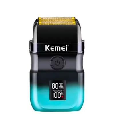 Combo Patillera Trimmer Kemei 1358 + Shever Kemei T420 Azul