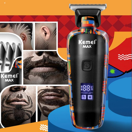 Maquina Cortadora De Pelo Y Barba Kemei Max5090 Con Pantalla