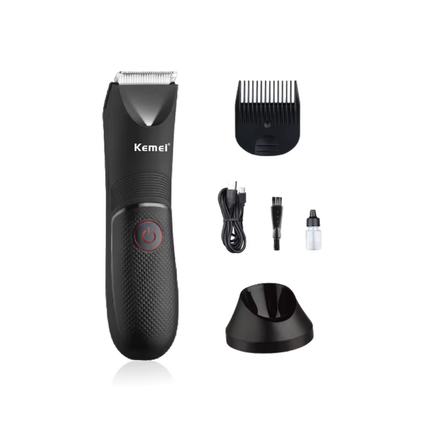 Cortadora de vello corporal y facial Kemei Km-1838, lavable por USB
