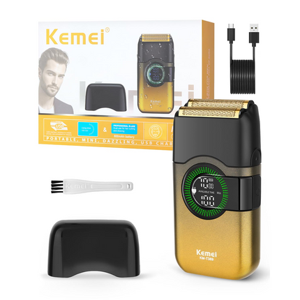Combo Kemei 90-4 Cortadora 11500 Rpm Y Km 2293 + Shaver T389 Dorado