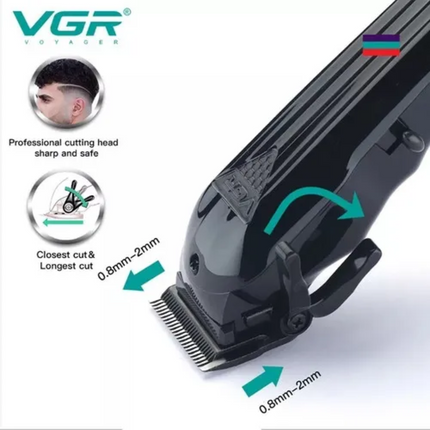 Máquina Profesional Corta Pelo Vgr V-282 Inalambrica Negro