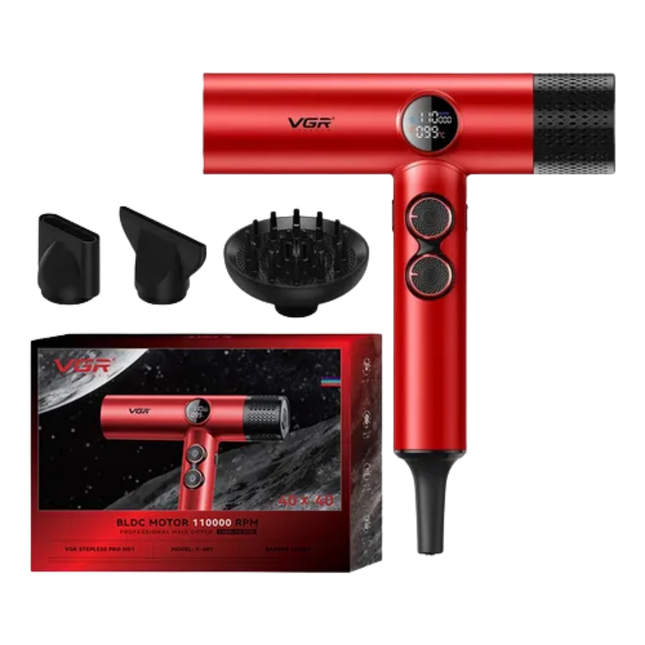 Secador De Pelo Profesional Vgr V-401 110000 Rpm Rojo