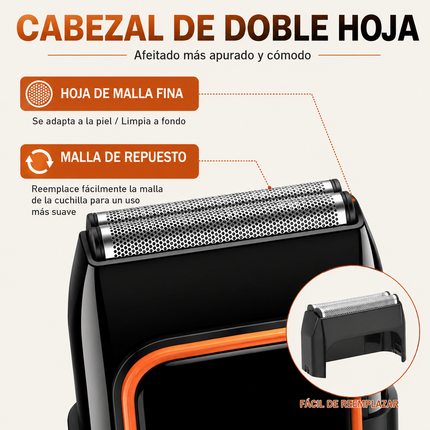 Kemei KM-T375 Afeitadora Eléctrica Profesional 7000 RPM IPX5 Recargable