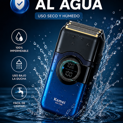 Combo kemei Patillera KM-2299 con base de carga + Shaver KM-T389