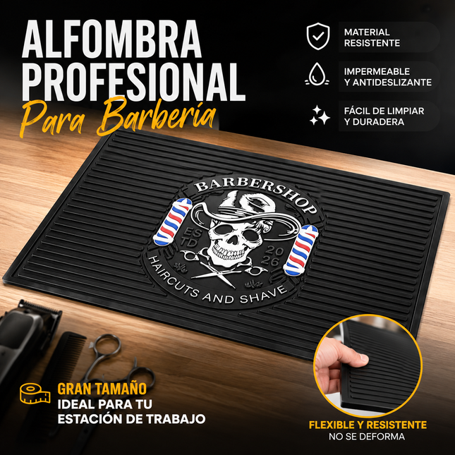 Alfombra Profesional Para Barbería Antideslizante De Goma Resistente