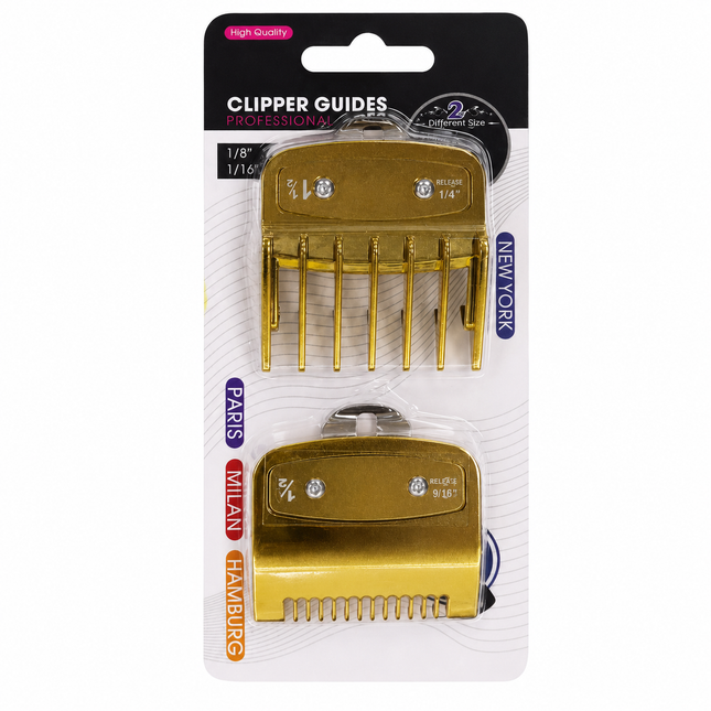 Set De Peines Guia Intermedios Para Maquina 0.5 Y 1.5 Dorada
