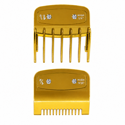 Set De Peines Guia Intermedios Para Maquina 0.5 Y 1.5 Dorada