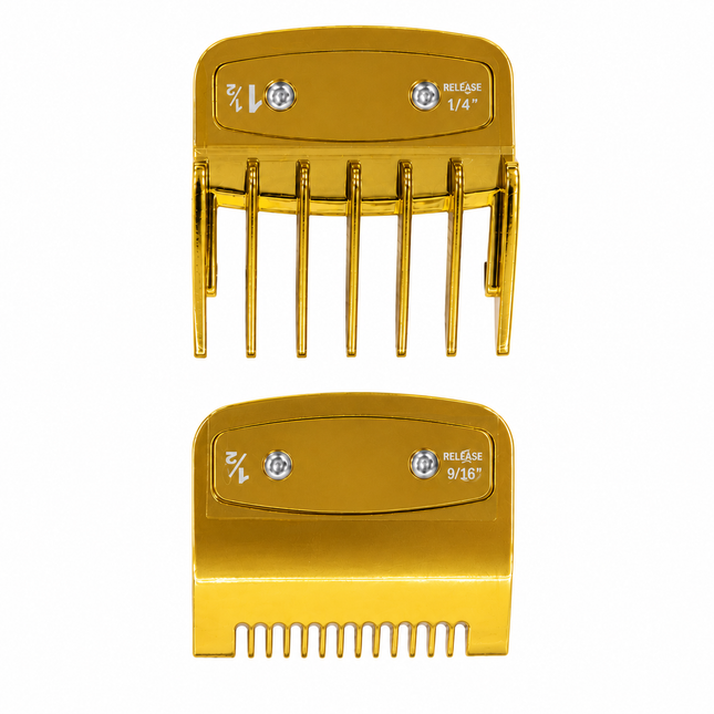 Set De Peines Guia Intermedios Para Maquina 0.5 Y 1.5 Dorada