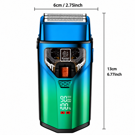 Kemei KM-T400 – Afeitadora Profesional 9000 RPM con Motor de Levitación Magnética color Verde