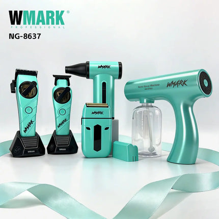 WMARK NG-8637KIT Combo Premium 5 en 1 – Todo lo que Necesita un Barbero Profesional