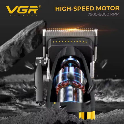 VGR V-285 S4 en 1 Maletín Muscular 285 Combo Profesional para Barbería con Cortadora, Trimmer, Afeitadora y Secador de Cabello BLDC de Alta Velocidad 9000 RPM