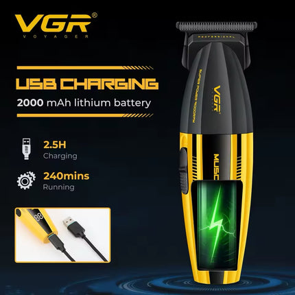 VGR V-285 S4 en 1 Maletín Muscular 285 Combo Profesional para Barbería con Cortadora, Trimmer, Afeitadora y Secador de Cabello BLDC de Alta Velocidad 9000 RPM