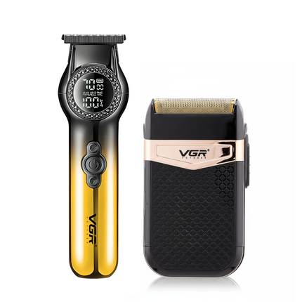 Combo Vgr Profecional Trimmer V-990 + Shaver V-331 Dorado