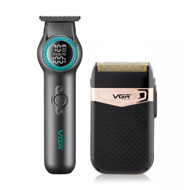Combo Vgr Profecional Trimmer V-990 + Shaver V-331 Negro