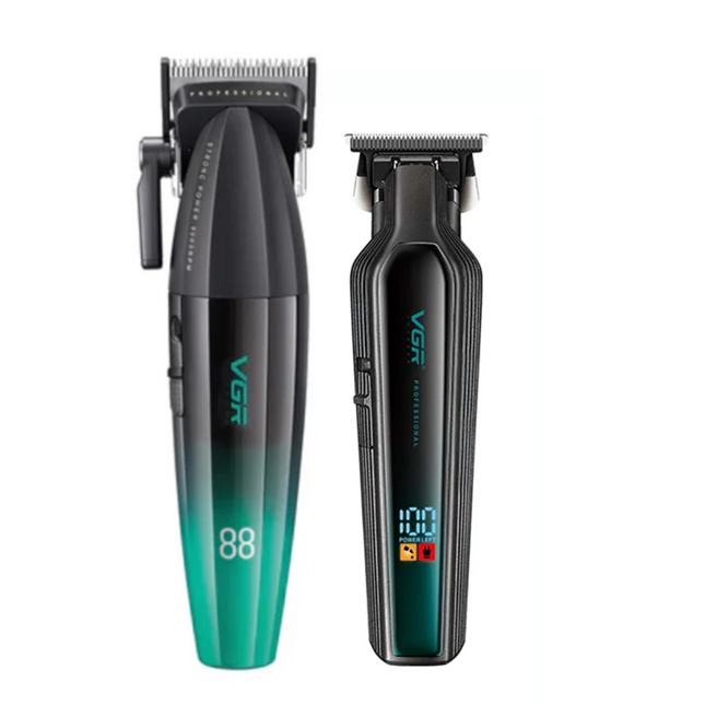 Barber Combo Vgr Profesional V-003 Clipper Y V-930 Trimmer Verde